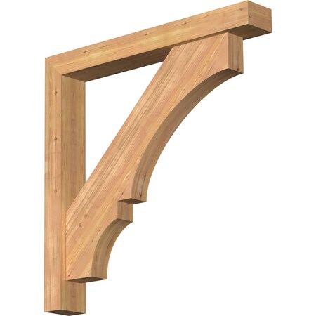Ekena Millwork Balboa Block Smooth Bracket w/ Offset Brace, Western Red Cedar, 5 1/2"W x 40"D x 40"H BKT0604X40X40BOA05SWR